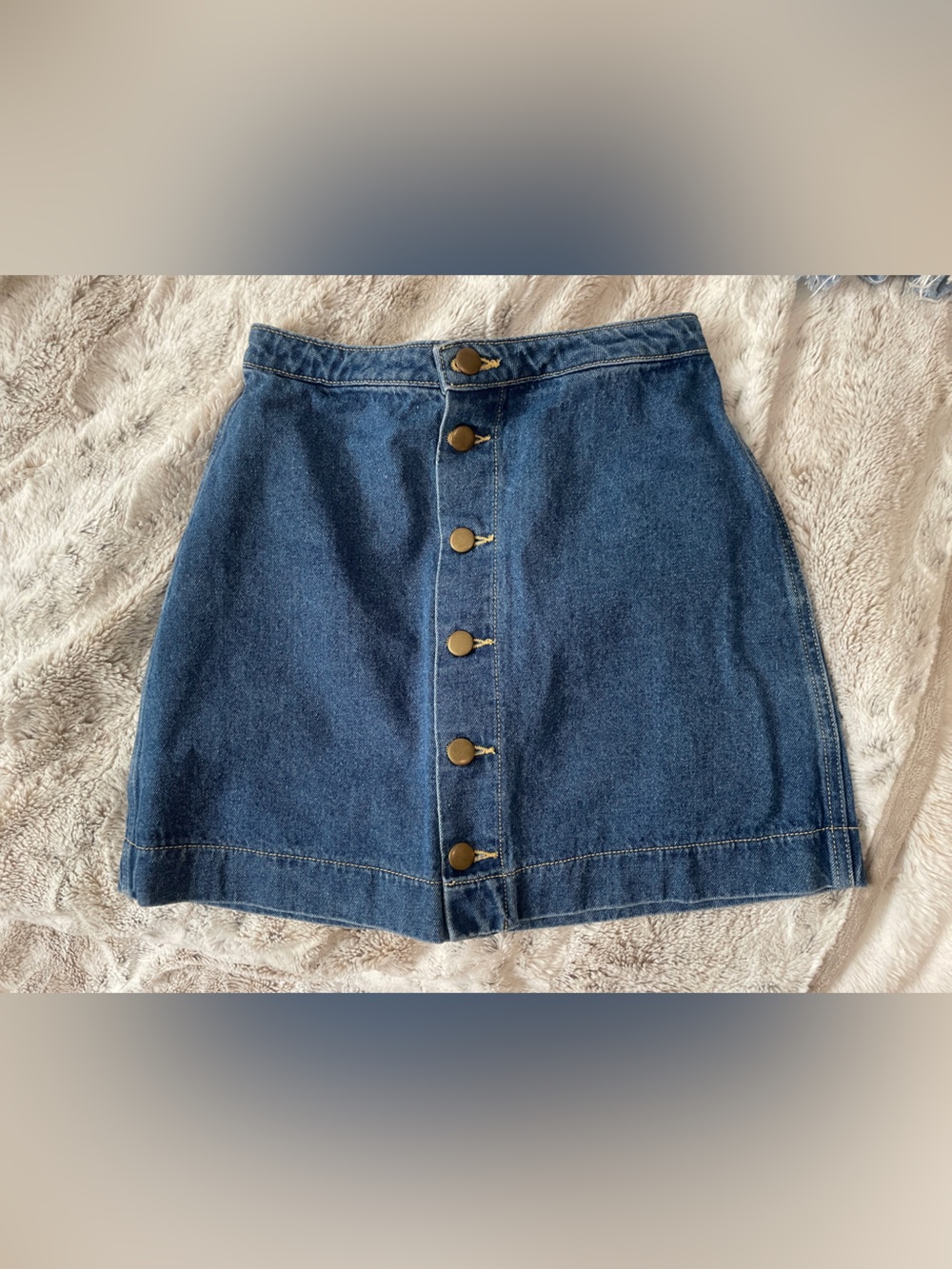 American Apparel Denim Button-Front Mini Skirt